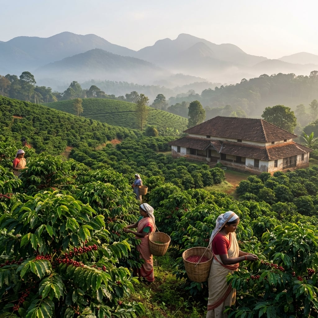 Coffee plantations around Mallalli Falls